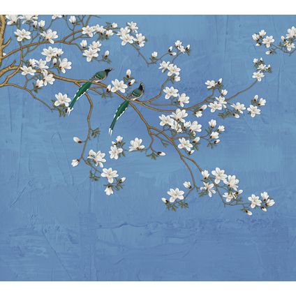 Sanders & Sanders papier peint panoramique branches de fleurs bleu gris - 3 x 2,7 m - 601176