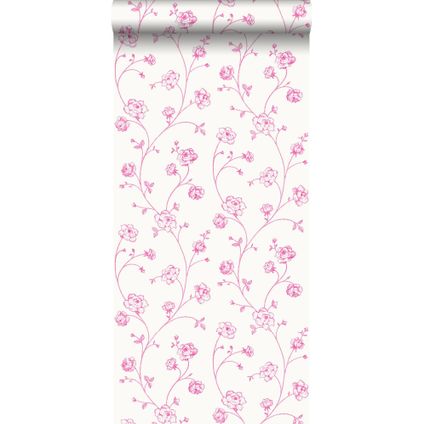 ESTAhome behangpapier toile de jouy rozen roze - 53 cm x 10,05 m - 115713