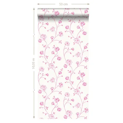 ESTAhome behangpapier toile de jouy rozen roze - 53 cm x 10,05 m - 115713 4