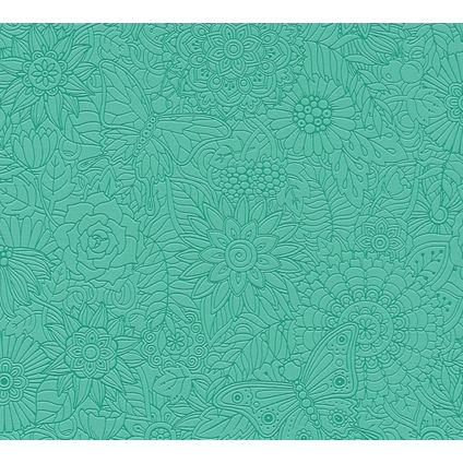 A.S. Création behangpapier bloemmotief groen - 53 cm x 10,05 m - AS-358163