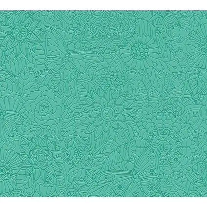 A.S. Création behangpapier bloemmotief groen - 53 cm x 10,05 m - AS-358163