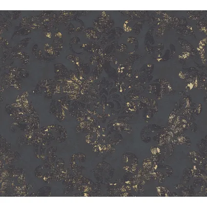 A.S. Création behang barokprint zwart en goud - 53 cm x 10,05 m - AS-374132 3