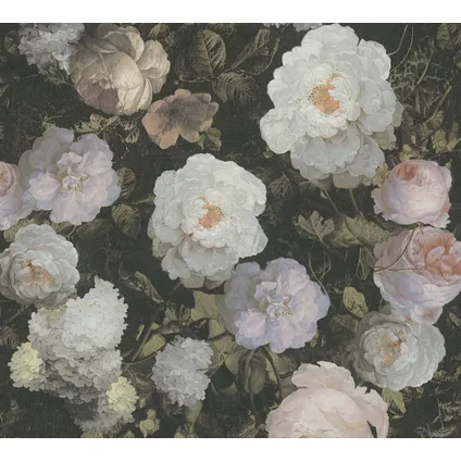 A.S. Création behangpapier vintage bloemen zacht roze, groen en wit - 53 cm x 10,05 m 2