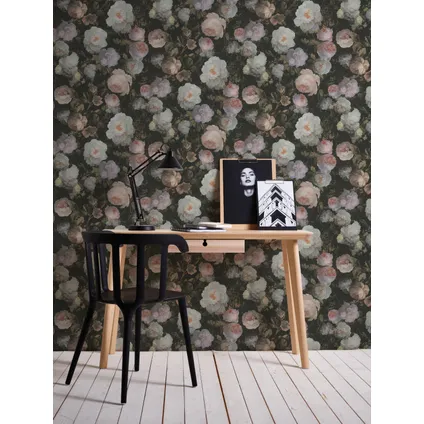 A.S. Création behangpapier vintage bloemen zacht roze, groen en wit - 53 cm x 10,05 m 5
