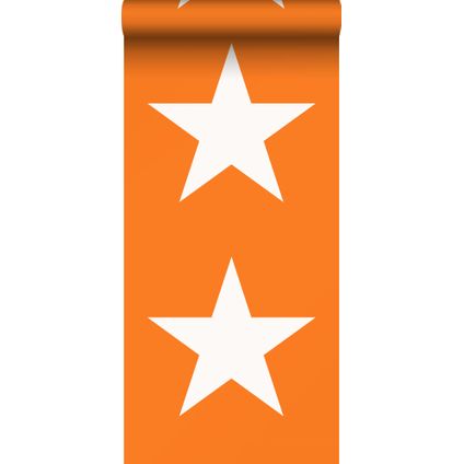 ESTAhome papier peint étoiles orange et blanc - 53 cm x 10,05 m - 115873