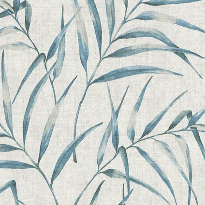 A.S. Création behangpapier tropische bladeren blauw en grijs - 53 cm x 10,05 m 3