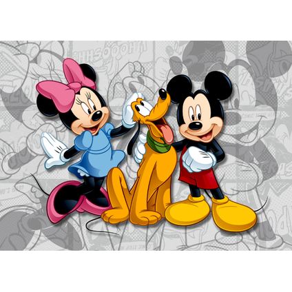 Disney affiche Minnie & Mickey Mouse gris, rose et rouge - 160 x 110 cm - 600645
