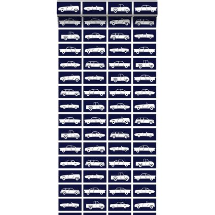ESTAhome behang auto's marine blauw - 53 cm x 10,05 m - 115831
