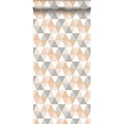 Origin Wallcoverings behang grafische driehoeken beige - 53 cm x 10,05 m - 347223