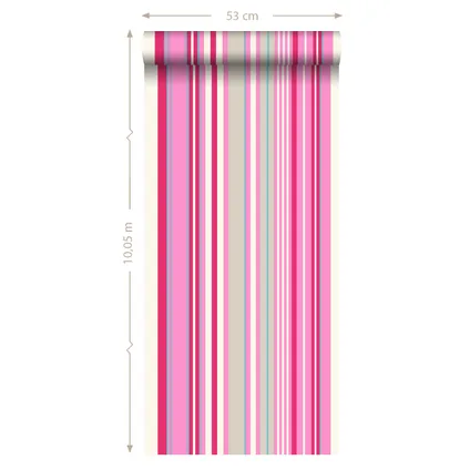 ESTAhome behang strepen roze en turquoise - 53 cm x 10,05 m - 116531 10