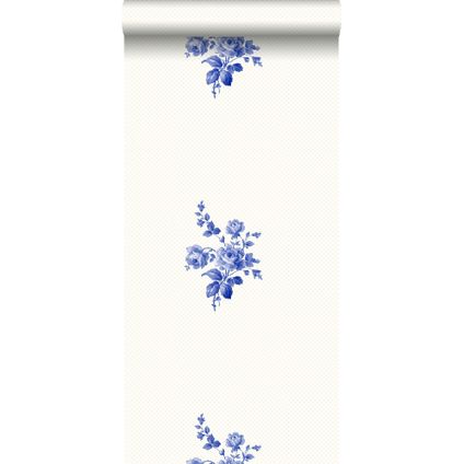 ESTAhome behangpapier rozen delfts blauw - 53 cm x 10,05 m - 115717