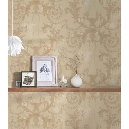 A.S. Création behang barokprint beige en goud - 53 cm x 10,05 m - AS-376483 4