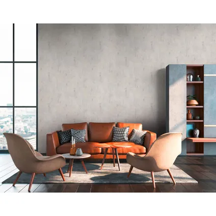 Livingwalls behangpapier betonlook licht warm grijs - 53 cm x 10,05 m - AS-379035 4