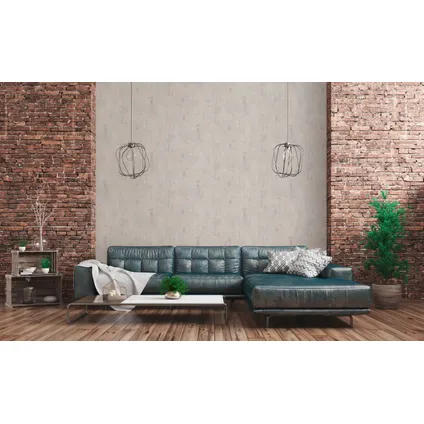 Livingwalls behangpapier betonlook licht warm grijs - 53 cm x 10,05 m - AS-379035 5