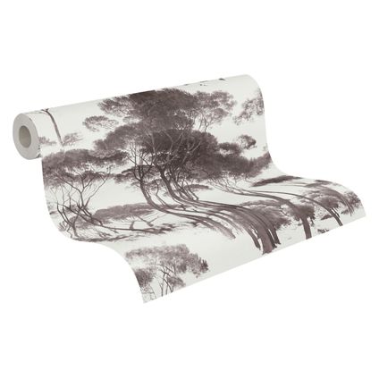 A.S. Création behangpapier bomen zwart en wit - 53 cm x 10,05 m - AS-376511