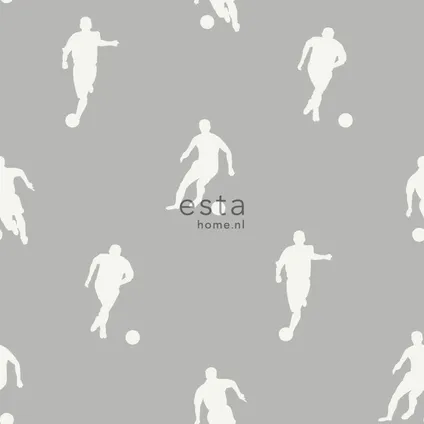 ESTAhome behang voetbalspelers taupe - 53 cm x 10,05 m - 128801 10