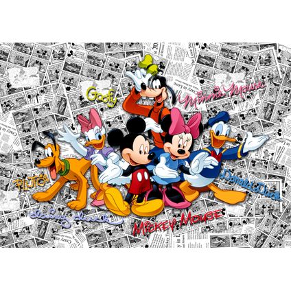 Disney papier peint panoramique Mickey Mouse noir et blanc, bleu et rouge - 360 x 270 cm - 600559