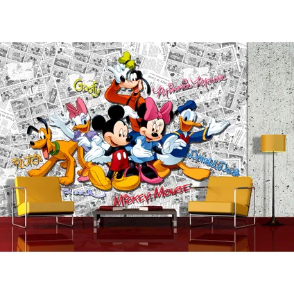 Disney fotobehangpapier Mickey Mouse zwart wit, blauw en rood - 360 x 270 cm - 600559 2