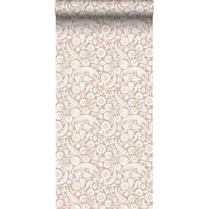 ESTAhome behang bloemmotief terracotta roze - 0,53 x 10,05 m - 139330
