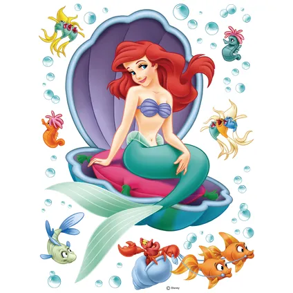 Disney muursticker Ariel - De kleine zeemeermin rood, groen en paars - 42,5 x 65 cm 2