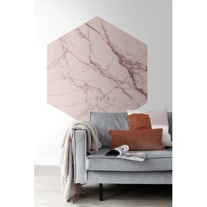 ESTAhome muursticker marmer grijs roze - 140 x 161 cm - 159027 2