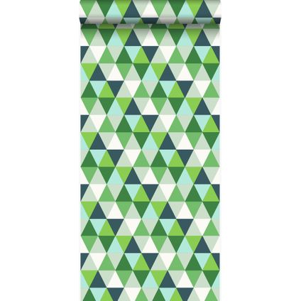 Origin Wallcoverings behangpapier grafische driehoeken groen - 53 cm x 10,05 m