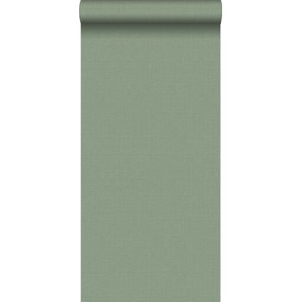 ESTAhome behang linnenstructuur jade groen - 0,53 x 10,05 m - 148745