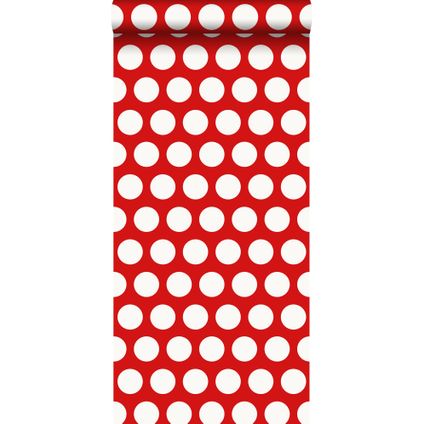 ESTAhome papier peint à motif de petits points rouge - 53 cm x 10,05 m - 138720
