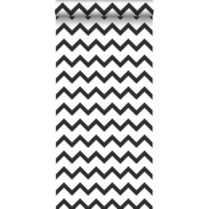 ESTAhome behang zigzag motief zwart wit - 0,53 x 10,05 m - 139115