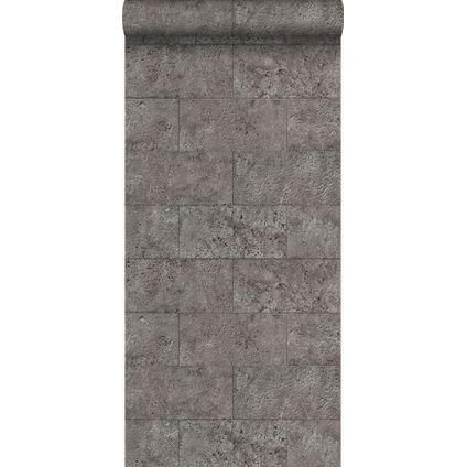 Origin Wallcoverings papier peint imitation pierre taupe - 53 cm x 10,05 m - 347582