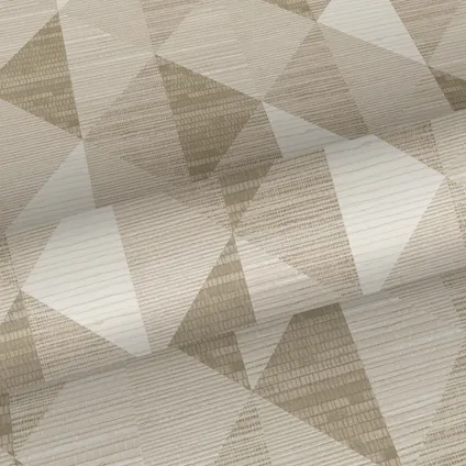 eco-texture vliesbehangpapier grasweefsel in grafisch 3D motief zand beige 6