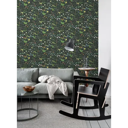 ESTAhome behangpapier veldbloemen multicolor op zwart - 0,53 x 10,05 m - 139392 6