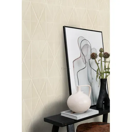 Origin Wallcoverings eco-texture vliesbehangpapier origami motief zand beige 2