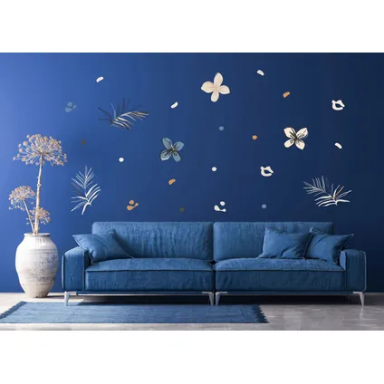 Sanders & Sanders sticker mural fleurs beige, bleu et orange - 85 x 65 cm - 601352 3