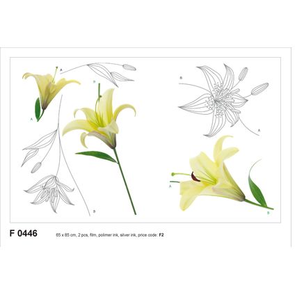 Sanders & Sanders muursticker bloemen geel en groen - 65 x 85 cm - 600330