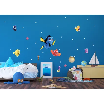 Disney sticker mural Le Monde de Dory bleu, jaune et orange - 42,5 x 65 cm - 600113 2