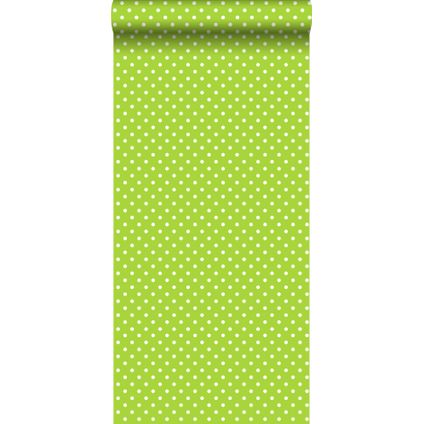 ESTAhome papier peint à motif de petits points vert citron et blanc - 53 cm x 10,05 m - 137005
