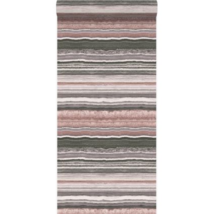 Origin Wallcoverings papier peint pierre de marbre en couches rose quartz - 53 cm x 10,05 m - 337237