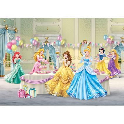 Disney fotobehangpapier prinsessen geel, blauw en roze - 360 x 270 cm - 600566