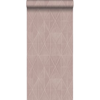 ESTAhome eco-texture vliesbehang origami motief oudroze - 0,53 x 10,05 m - 148709