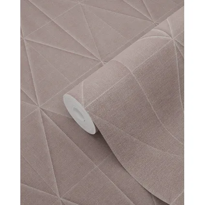 ESTAhome eco-texture vliesbehangpapier origami motief oudroze - 0,53 x 10,05 m 9
