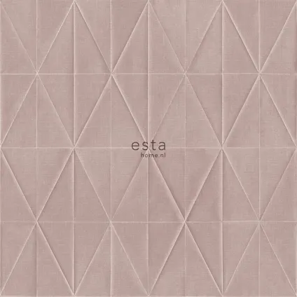 ESTAhome eco-texture vliesbehangpapier origami motief oudroze - 0,53 x 10,05 m 10