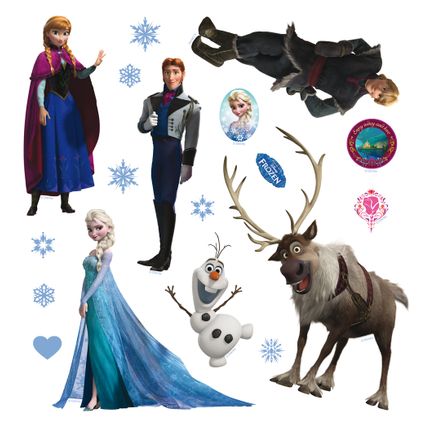 Disney sticker mural La Reine des neiges bleu, violet et marron - 30 x 30 cm - 600214