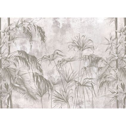 Sanders & Sanders papier peint panoramique plantes tropicales gris - 3,75 x 2,7 m - 601169