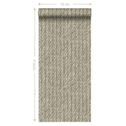 ESTAhome behangpapier touw-motief taupe - 53 cm x 10,05 m - 138247 9