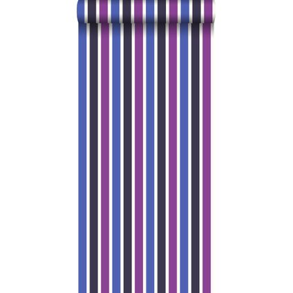 ESTAhome behang strepen blauw en paars - 53 cm x 10,05 m - 116518