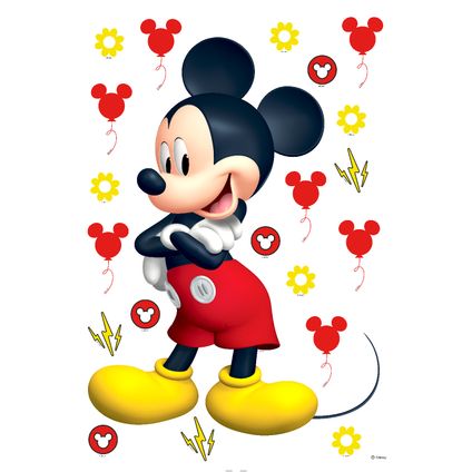 Disney muursticker Mickey Mouse geel en rood - 42,5 x 65 cm - 600108