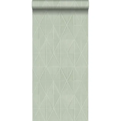 ESTAhome eco-texture vliesbehangpapier origami motief celadon groen - 0,53 x 10,05 m