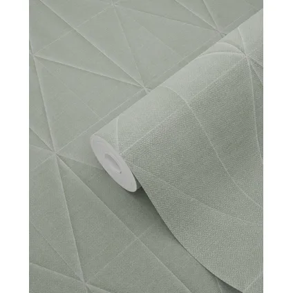 ESTAhome eco-texture vliesbehangpapier origami motief celadon groen - 0,53 x 10,05 m 7