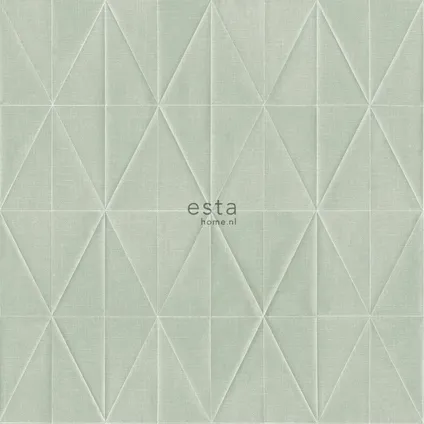 ESTAhome eco-texture vliesbehang origami motief celadon groen - 0,53 x 10,05 m 8
